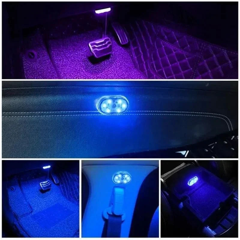 Wireless Led Lights for Car Interior, Car Led Lights Interior, USB Rechargeable Automotive Neon Accent Light Decorative Lamps