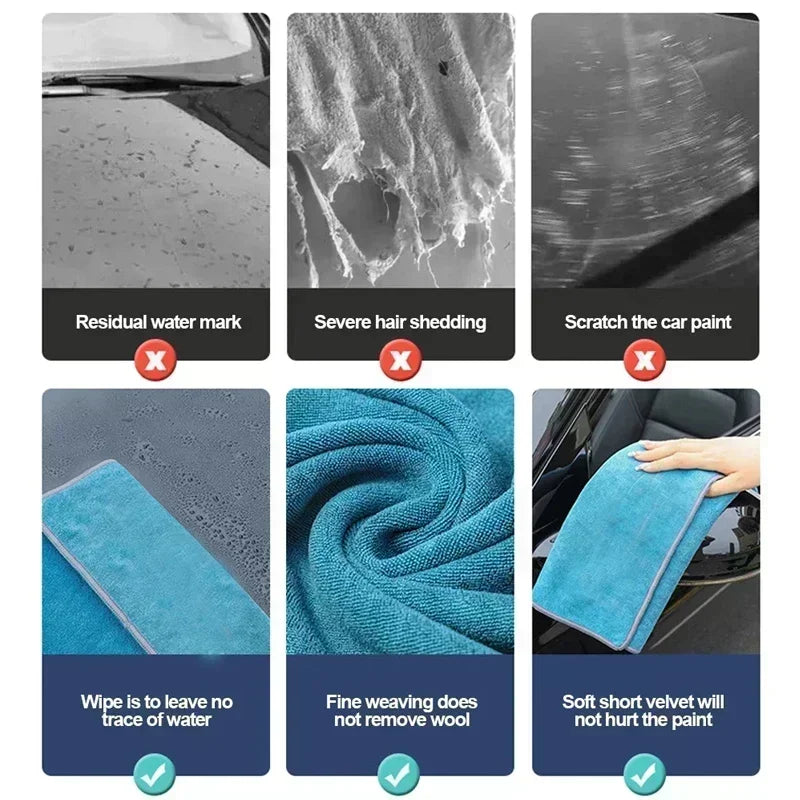 1PCS Car Washing towel Wash High-end Microfiber Towel Car Cleaning Drying Cloth Hemming Car Care Cloth Detailing Wash Towel