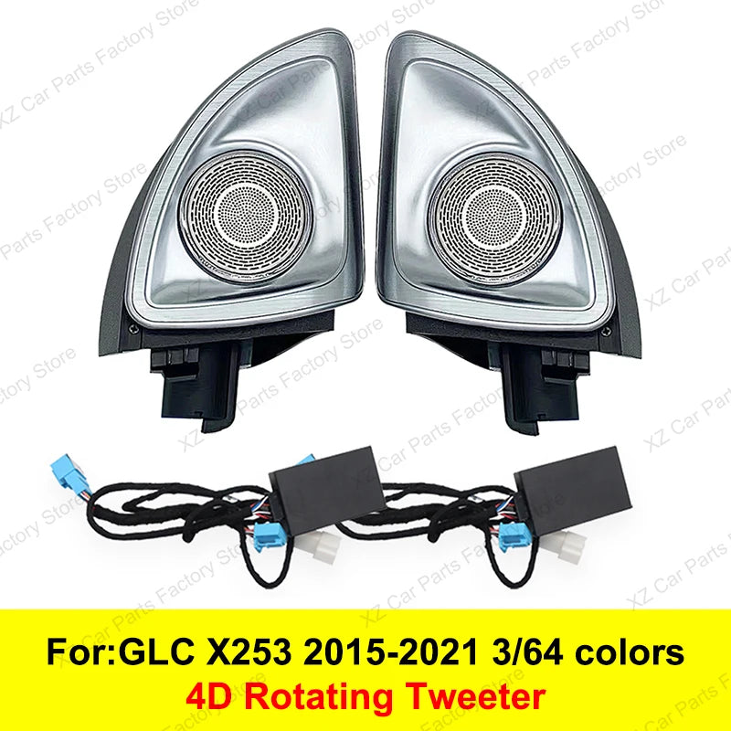 3/64 Colour Car LED Ambient Light for Mercedes-Benz C/GLC Class Coupe W205 C43 C63 X253 LED Door Speaker Cover Vents RetrofitSet