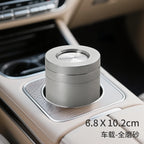 2025 new stainless steel car ashtray seal rotating car anti-ash flying cylinder large metal creative car