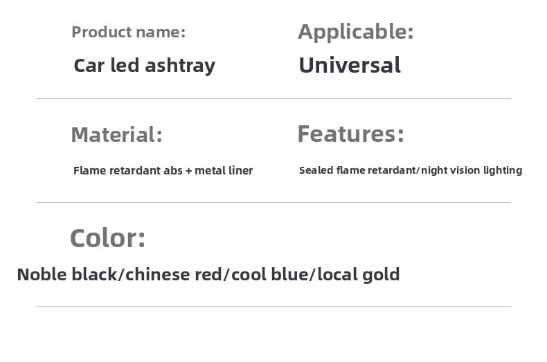 Car Ashtray Cigarette Butt Holder Container Accessories for Volvo XC40 XC60 XC90 S40 60 Portable One-Button Opening Car Ash Tray