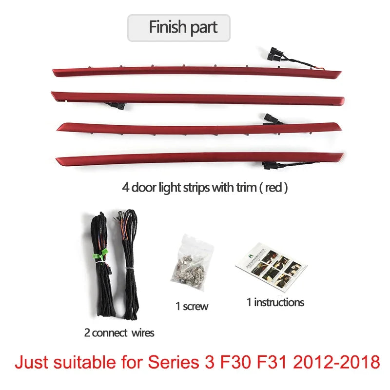 F30 F31 2 Colors Car Interior Door Trims Ambient Light LED Light Orange/Blue Color for Bmw 3 Series 2-color Ambient Light