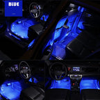 1set 9SMD Car Styling Foot Light Backlight Car Interior Decoration Light Blue with Cigarette Lighter12v Led