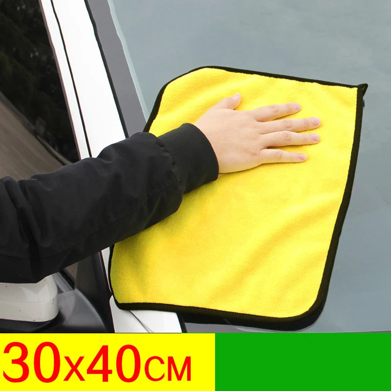 3PCs Microfiber Car Cleaning Towels Car Wash Drying Cloth Hemming Microfiber Towel Care Wash Cloth Car Detailing Accessories