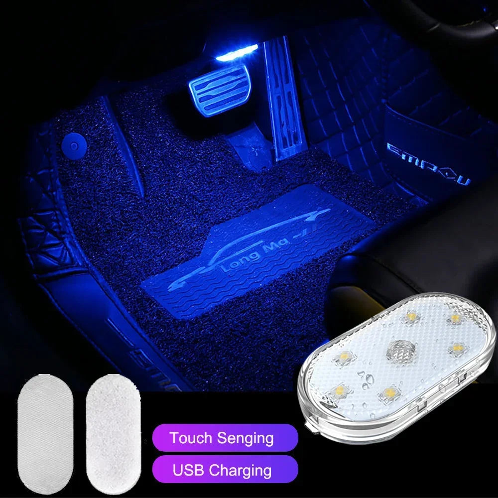 Wireless Led Lights for Car Interior, Car Led Lights Interior, USB Rechargeable Automotive Neon Accent Light Decorative Lamps