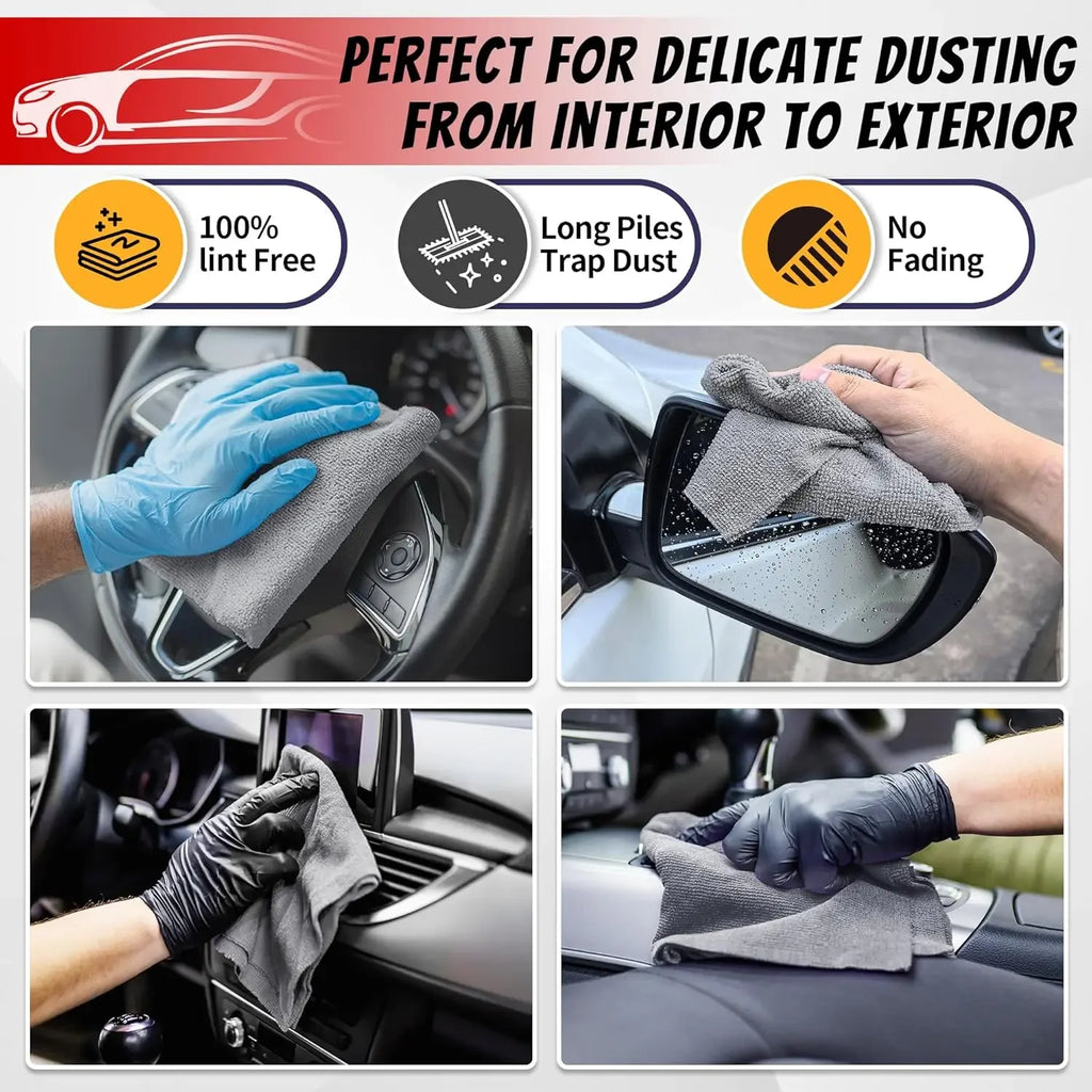 Thicken Microfiber Cleaning Cloths Lint Free Microfiber Cleaning Towel Cloths Reusable Cleaning Towels Absorbent for Car Window