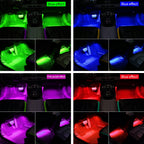 Neon LED Car Interior Ambient Foot Light with USB Wireless Remote Music APP Control Auto RGB Atmosphere Decorative Lamp