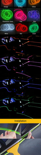 1/2/3/5m led Interior ambient lighting Cold light Car Interior Decorative light strip Car Atmosphere light Interior accessories