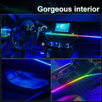 18/22 in 1 Acrylic Led Car Ambient Light RGB 213 64 Color Bluetooth Rainbow Strip Streamer Interior Symphony Atmosphere Lamp 12V