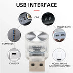 1PC Car Mini USB Led Atmosphere Light For Party Ambient Automotive Portable Plug and Play Car Decorative Interior Lamp 12V