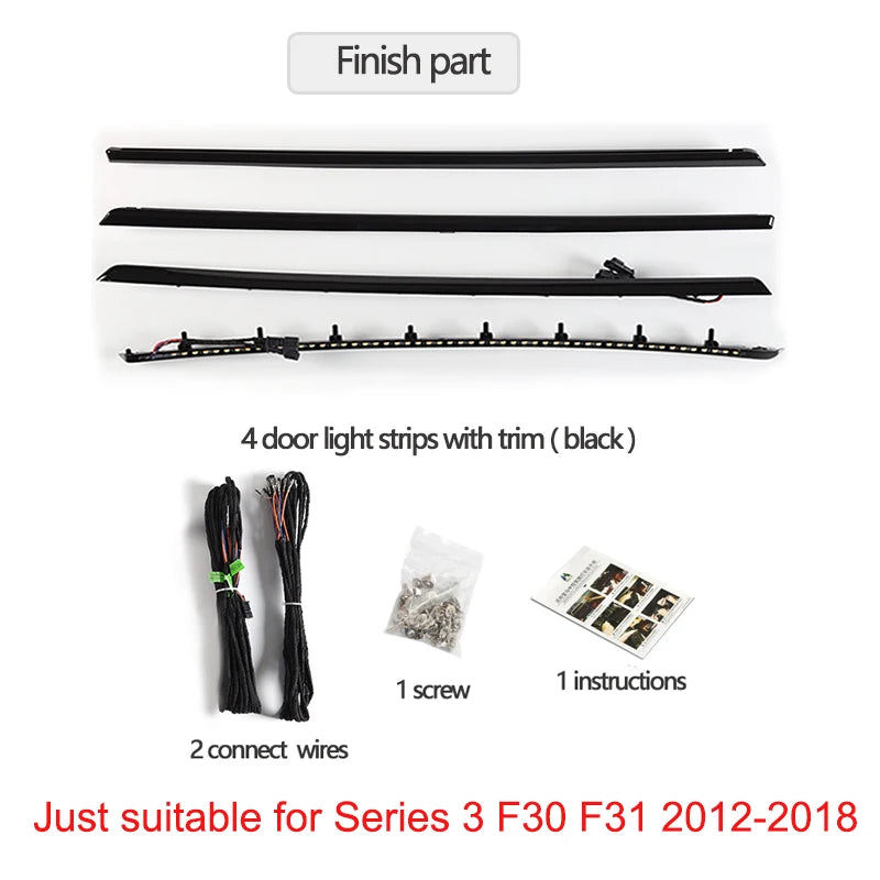 F30 F31 2 Colors Car Interior Door Trims Ambient Light LED Light Orange/Blue Color for Bmw 3 Series 2-color Ambient Light