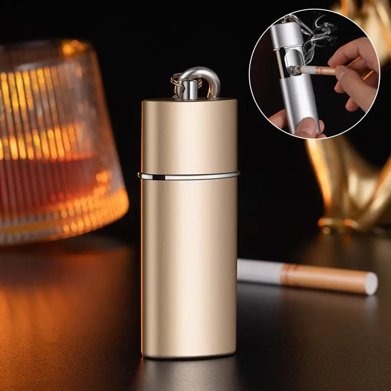 Portable Ashtray with Keychain Drawer Ash Holder Stainless Steel Cigarette Tray for Outdoor Car Travel Mini Ashtray Container