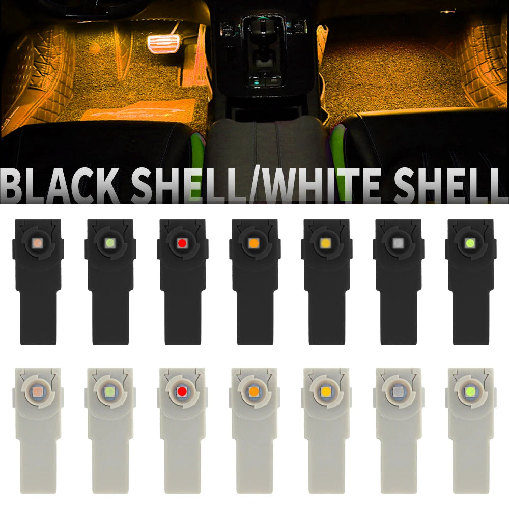 2pcs Car Foot Well Light Atmosphere Door Side Ambient Light Auto Underground Bulbs Interior Signal Lamps For Toyota Honda Lexus