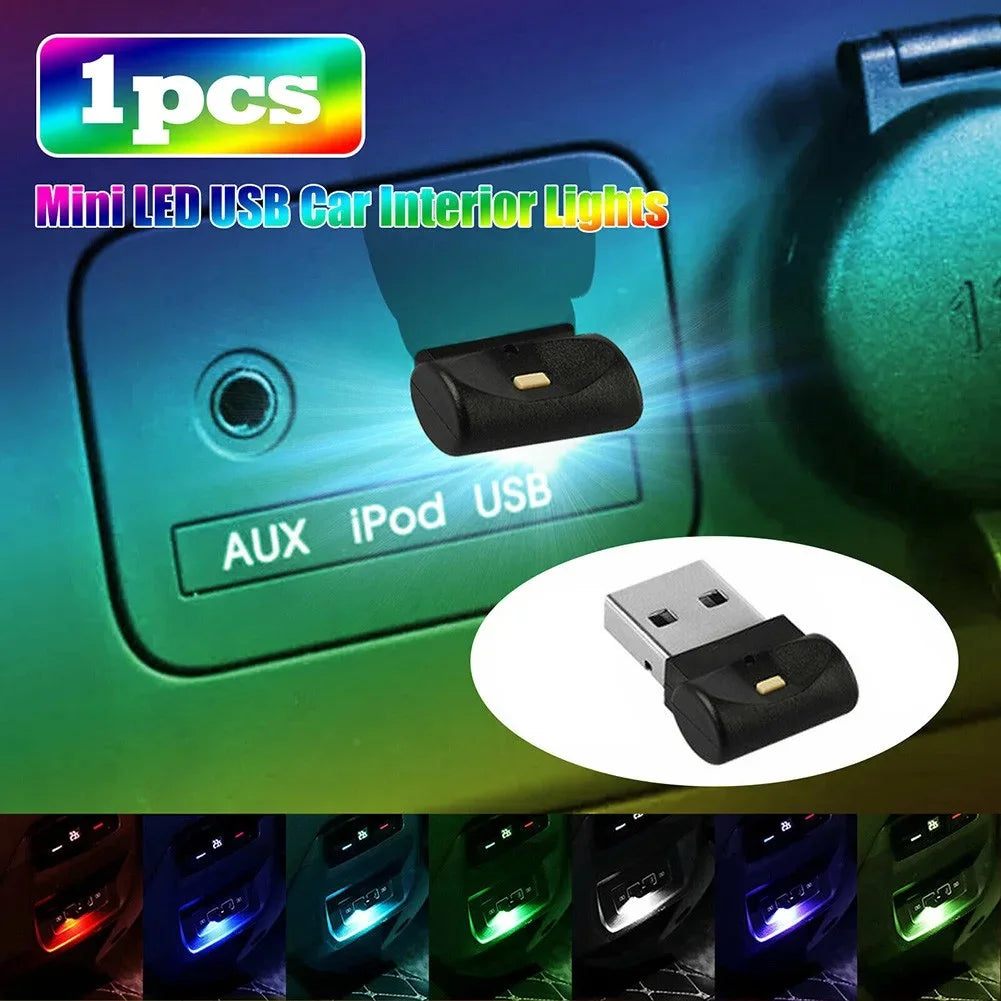Wireless RGB Car Ambient Light, Mini USB Powered with App/Remote Control for Customizable Interior Atmosphere