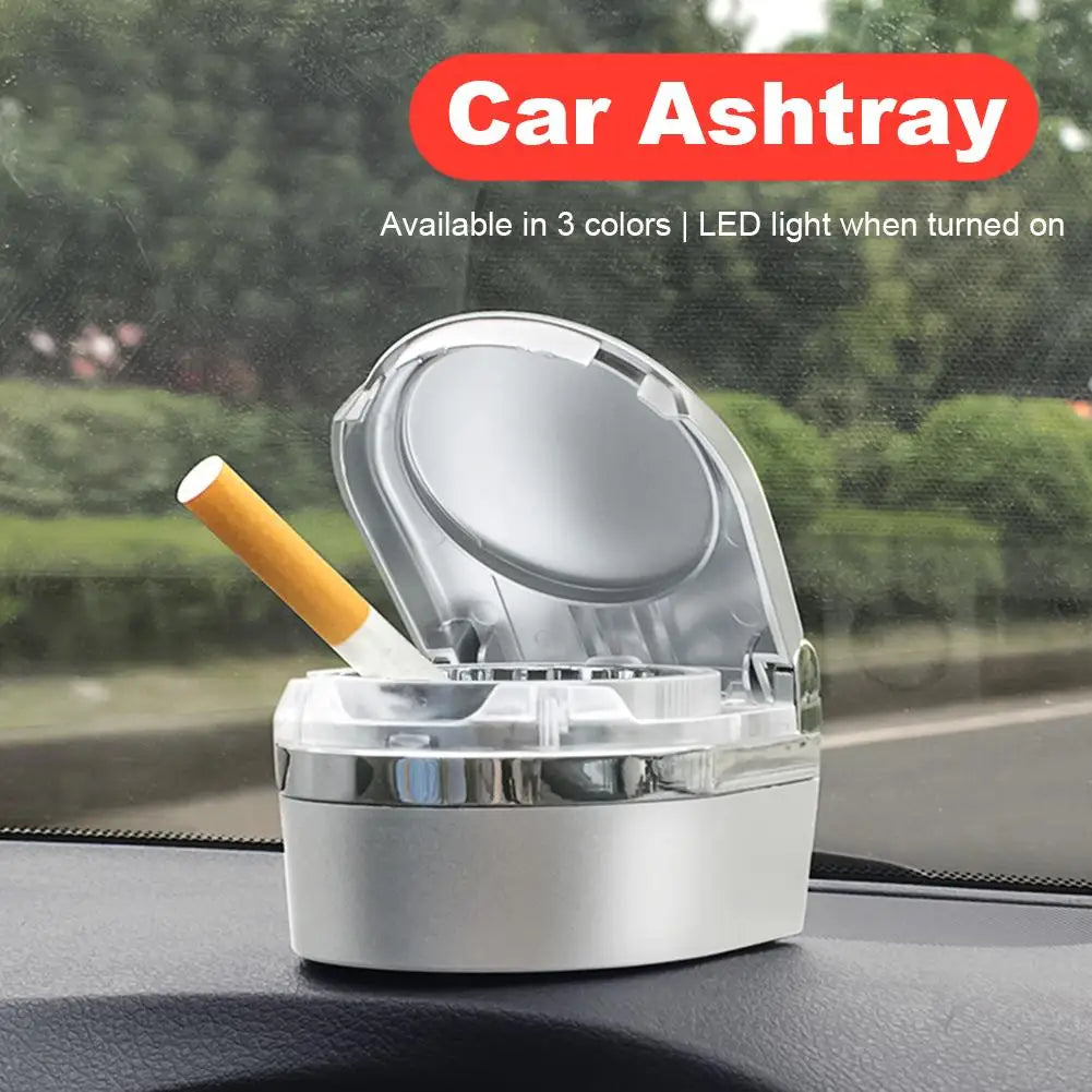 Universal Car Ashtray with LED Light Car Interior Decor Auto Ashtray Cigarette Ash Cup With lid Prevent the release of odor