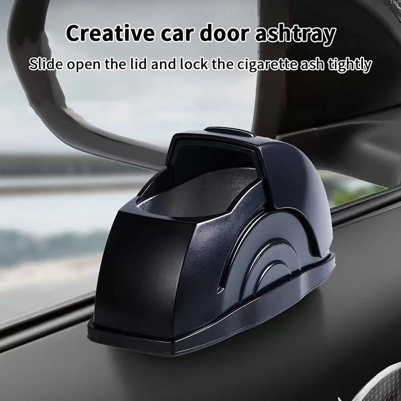 Car Door Ashtray Mounted Smokeless Ash Tray With Lid Portable Auto Truck Trash Bin Garbage Can Home Vehicle Dual Use Ash Tray