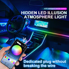 18/22 in 1 Acrylic Led Car Ambient Light RGB 213 64 Color Bluetooth Rainbow Strip Streamer Interior Symphony Atmosphere Lamp 12V
