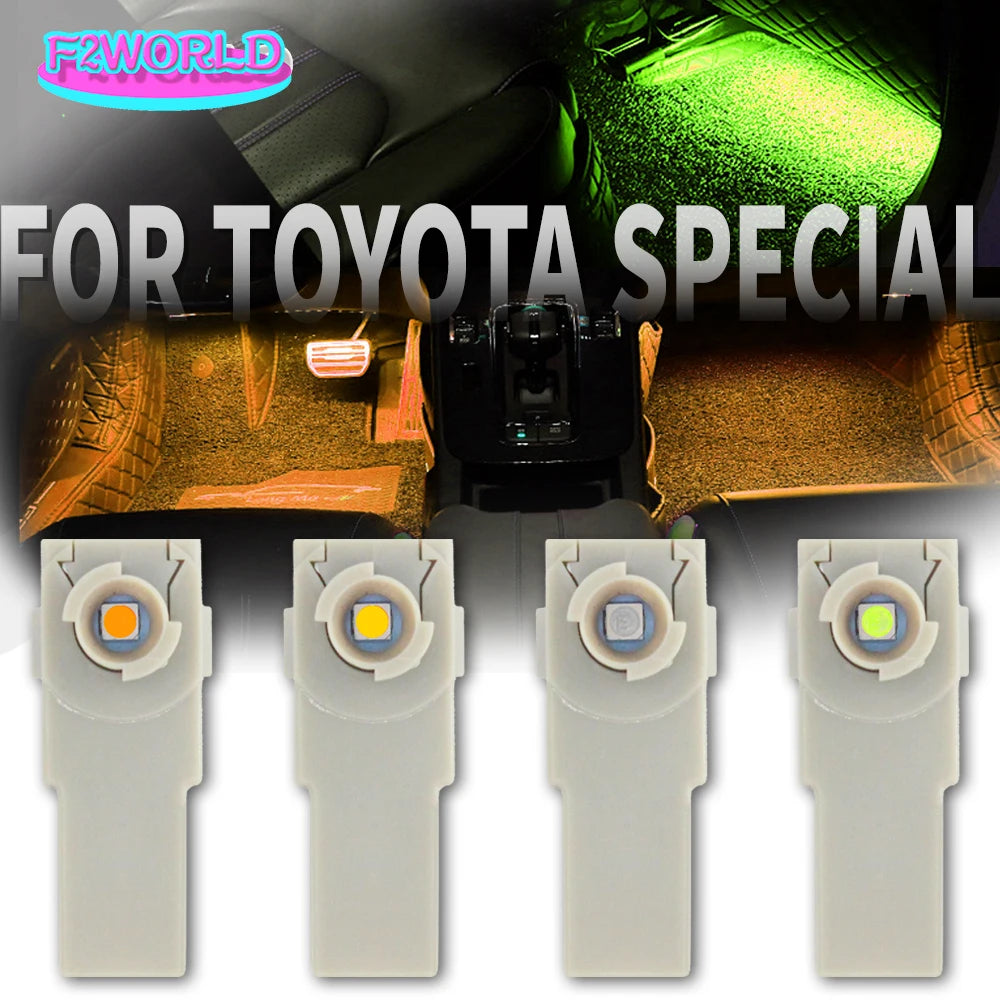2pcs Car Foot Well Light Atmosphere Door Side Ambient Light Auto Underground Bulbs Interior Signal Lamps For Toyota Honda Lexus