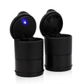 Car Cigarette Ashtray Cup With LED Light Alloy Ash Tray Aluminum Cup Smokeless Portable Detachable Vehicle Ashtray Holder