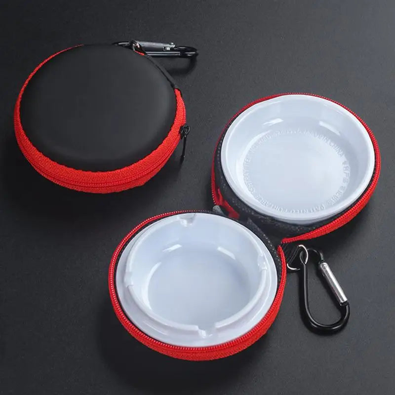 1PCS EVA New Lightweight EVA Portable Ashtray With Keychain Anti-smog Ashtray With Outer Bag Cover Car Travel Ashtray