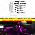 3/64 Colour Car LED Ambient Light for Mercedes-Benz C/GLC Class Coupe W205 C43 C63 X253 LED Door Speaker Cover Vents RetrofitSet