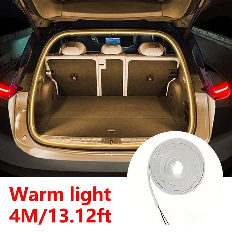 Automatic Sensing Car Trunk LED Light Strip High Brightness Ambient Light Interior Decoration Wiring Free Tailgate 2m/4m