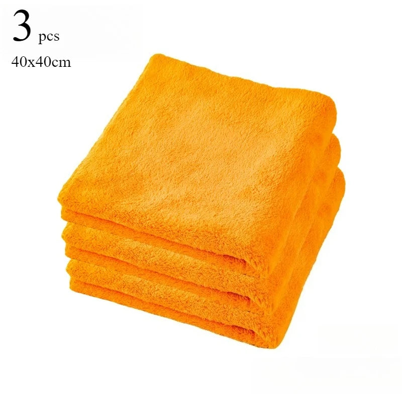 Microfiber Towel Ultra-Soft Car Washing Cloth 40x40cm Scratch-Free Drying Cloth for Car Detailing Cleaning Rag 1/2/3 pcs