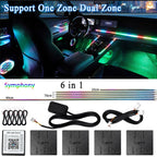 14/18 in 1 Led Acrylic Car Ambient Light RGB 64 213 Color Symphony Acrylic APP Streamer Atmosphere Lamp Kit One Zone Dual Zone