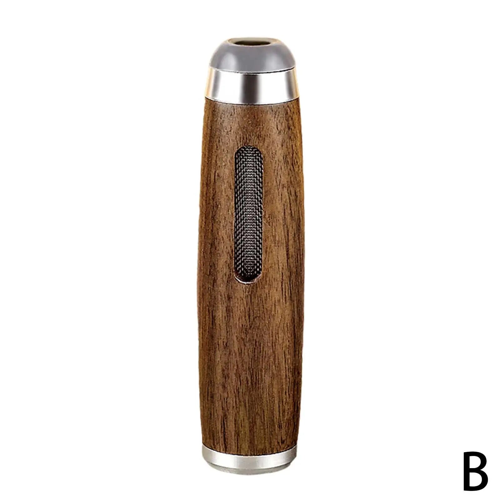 1pc Smokeless Ashtray Lazy Cigarette Holder Does Not Drop Ash Artifact Ashtray Walnut Car Ashtray with Rechargeable Lighter