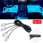 Led Car Foot Ambient Strip Light With USB Cigarette Auto Interior Ambient Decorative Lamps 12V Car Accessories