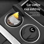 New Car Ashtray Creative Coffee Cup Style Car Ashtray with Lid 7 Color LED Light Metal Lining & ABS Shell Garbage Storage Cup
