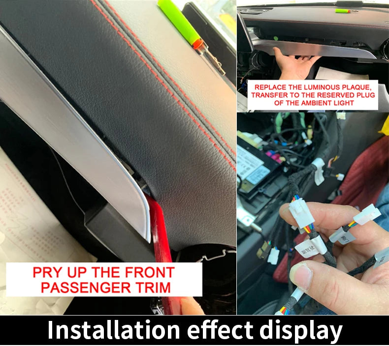 3/64 Color For Mercedes-Benz C/GLC class W205 X253 LHD Co-pilot Led Neon Ambient Light Passenger Atmosphere Lamp Dashboard 15-21