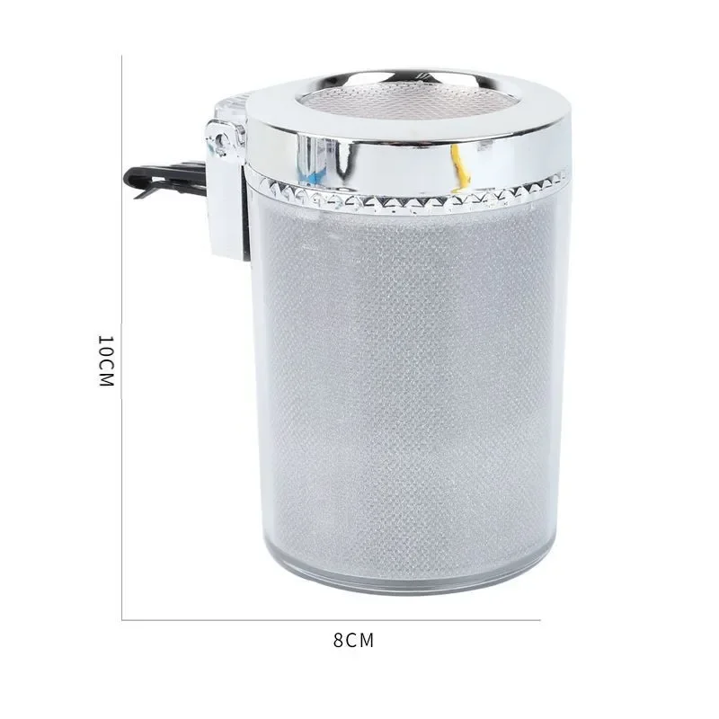 Car Ashtray With LED Light Airtight Lid Multifunctional Vehicle Cup Holder Air Vent Ashtray Trash Can Car Interior Decoration