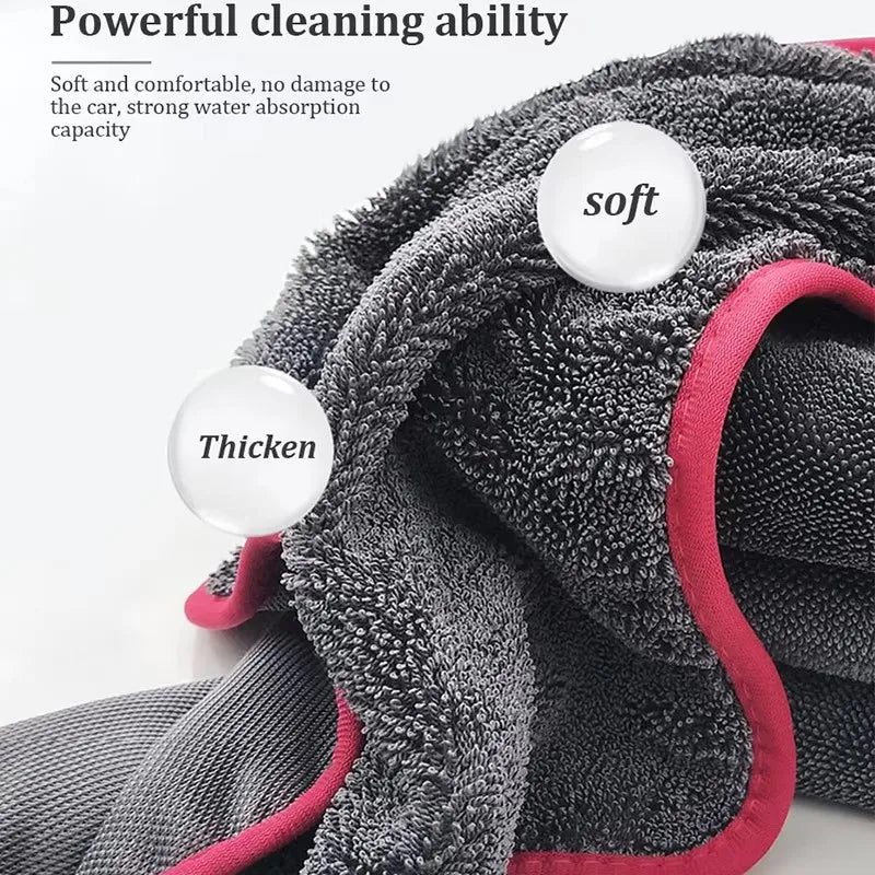 SEAMETAL Premium Car Cleaning Towel Thicked Microfiber Wash Towel Super Absorbent Drying Cloth Car Detailing Care Washing Tool