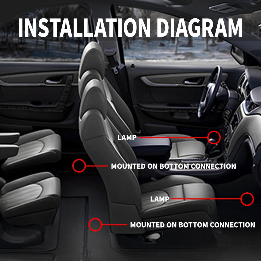 2pcs Car Foot Well Light Atmosphere Door Side Ambient Light Auto Underground Bulbs Interior Signal Lamps For Toyota Honda Lexus
