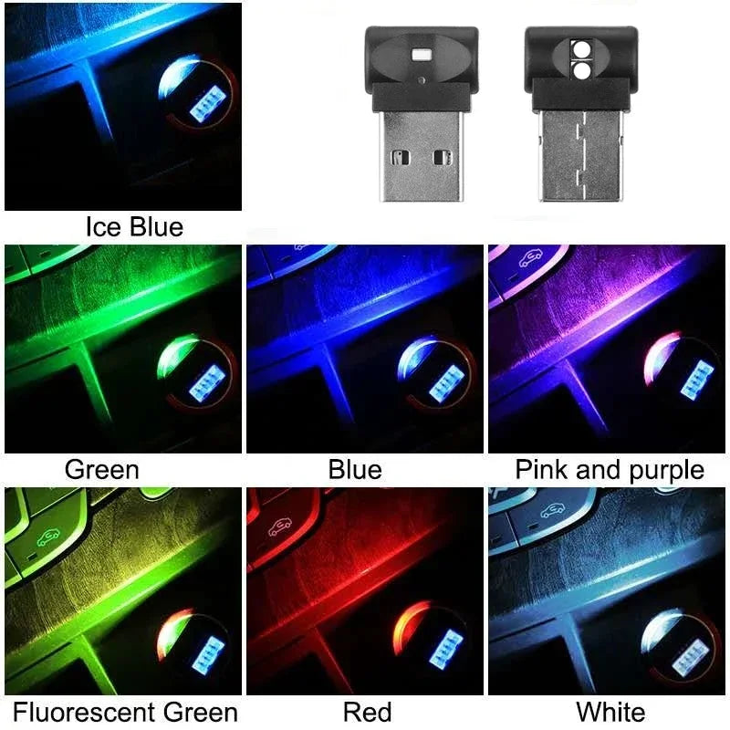 Wireless RGB Car Ambient Light, Mini USB Powered with App/Remote Control for Customizable Interior Atmosphere