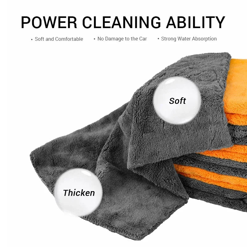 Microfiber Towel Ultra-Soft Car Washing Cloth 40x40cm Scratch-Free Drying Cloth for Car Detailing Cleaning Rag 1/2/3 pcs