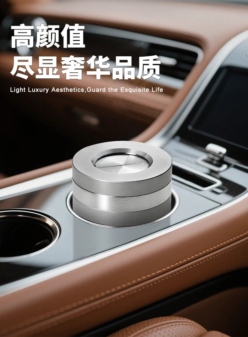 2025 new stainless steel car ashtray seal rotating car anti-ash flying cylinder large metal creative car