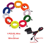 EL Wire String Strip Rope Tube Light Neon Light Glow Flat Edge Car Interior DIY Flexible Ambient Lamp Party Atmosphere Prop USB