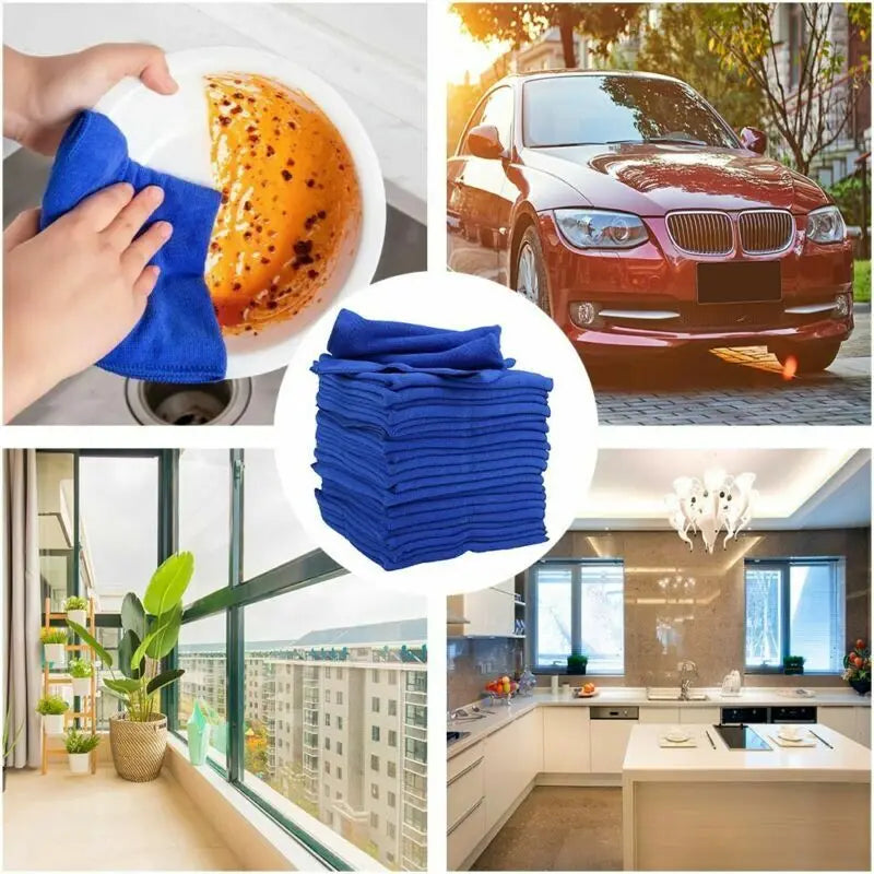 50 x LARGE MICROFIBRE CLEANING AUTO CAR DETAILING SOFT CLOTHS WASH TOWEL DUSTER.