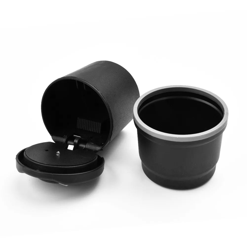 1PC Car Ashtray With LED Lamp Multi-Functional Ashtray Storage Jar For BMW Black Auto Interior Accessories