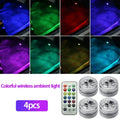 LED Wireless Adhesive LED Car Interior Environmental Light Remote Control Decoration Car Roof Foot Atmosphere Light Rolor Batter