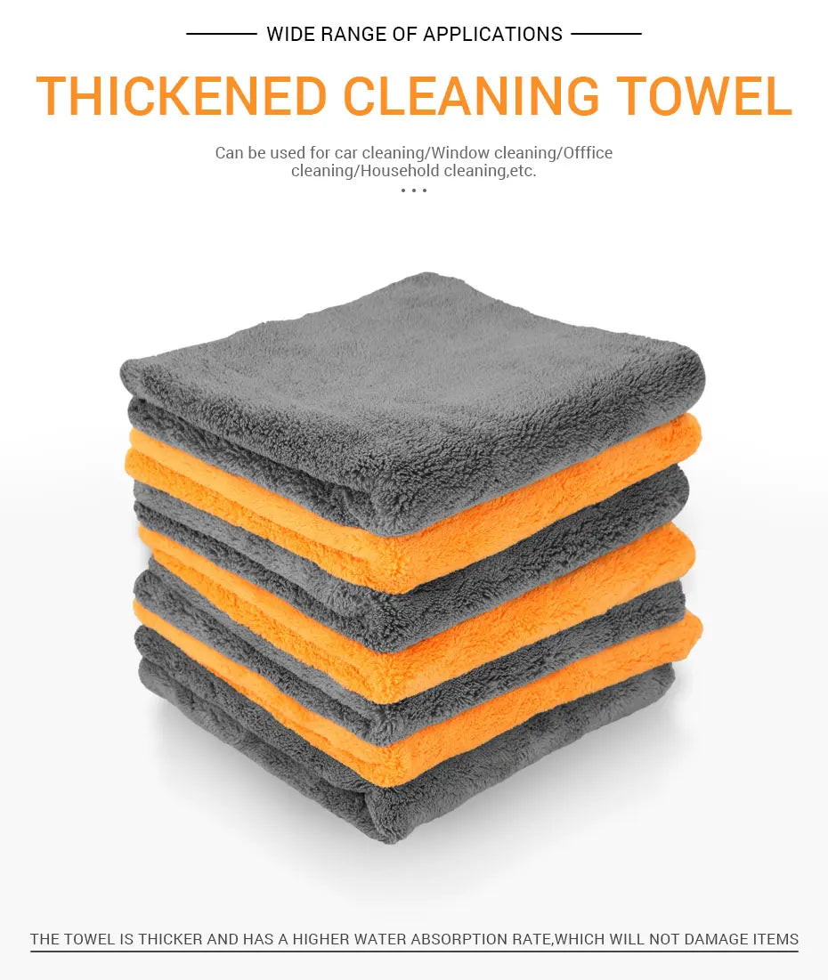 40X40cm Premium Microfiber Towels Car Care Washing Thicken Towel Car Detailing Drying Cloth Cleaning Tool Auto Wash Accessories