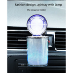 Car Ashtray With LED Light Airtight Lid Multifunctional Vehicle Cup Holder Air Vent Ashtray Trash Can Car Interior Decoration
