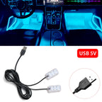 Led Car Foot Ambient Strip Light With USB Cigarette Auto Interior Ambient Decorative Lamps 12V Car Accessories