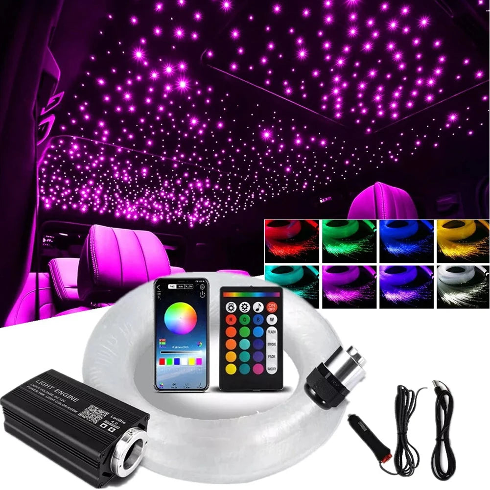 12W 16 Colors Car Roof Star Light APP Control Optic Star Ceiling Light Ambient Lamp for Starry Sky Ceiling Car