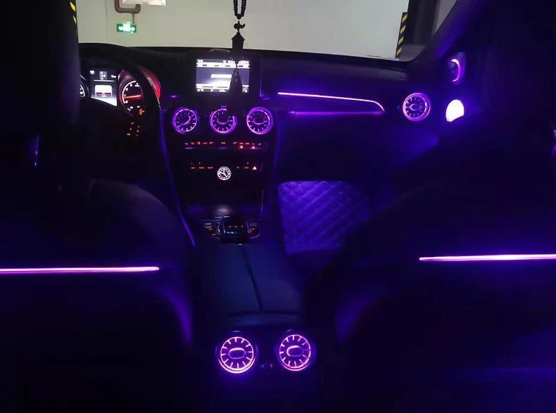 3/64 Color For Mercedes-Benz C/GLC class W205 X253 LHD Co-pilot Led Neon Ambient Light Passenger Atmosphere Lamp Dashboard 15-21