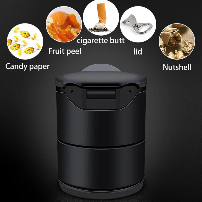 Car Cigarette Ashtray Cup With LED Light Alloy Ash Tray Aluminum Cup Smokeless Portable Detachable Vehicle Ashtray Holder