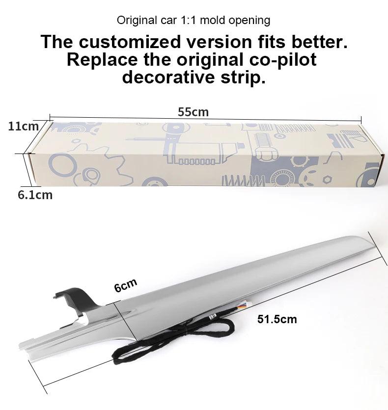 3/64 Color For Mercedes-Benz C/GLC class W205 X253 LHD Co-pilot Led Neon Ambient Light Passenger Atmosphere Lamp Dashboard 15-21