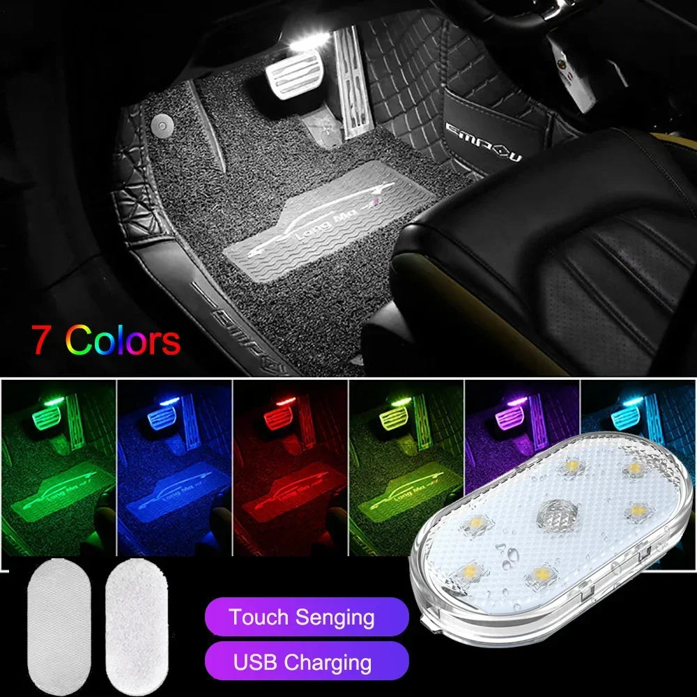 Wireless Led Lights for Car Interior, Car Led Lights Interior, USB Rechargeable Automotive Neon Accent Light Decorative Lamps